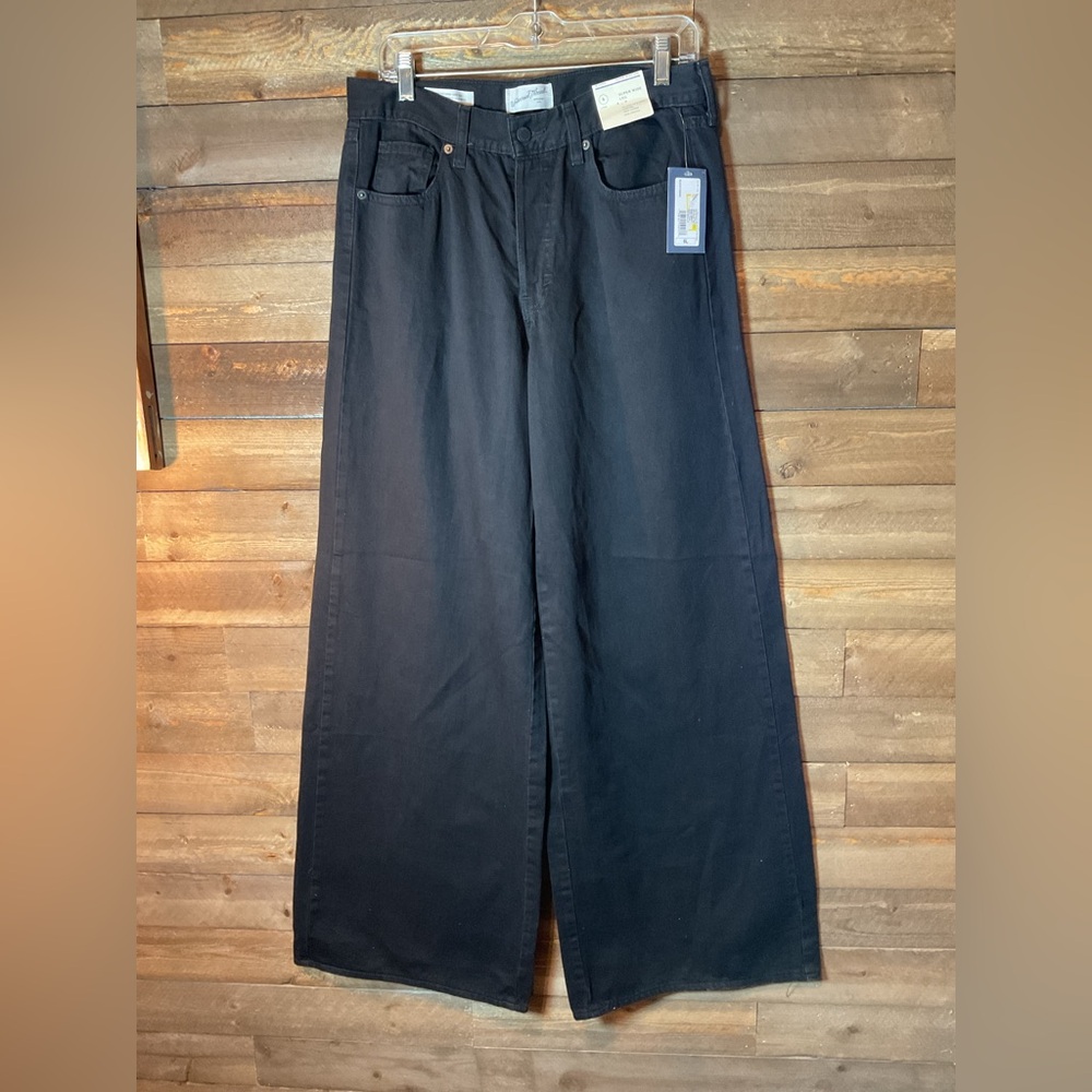 Super Wide Leg Black Jeans Relaxed Hip & Thigh by Universal Thread Womens 8 Long